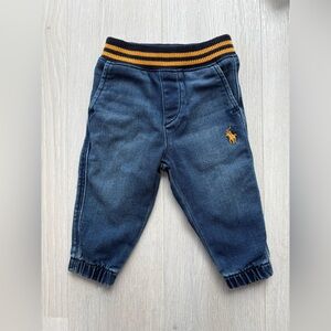Ralph Lauren Navy Jogger Pants with Gold Polo Accent